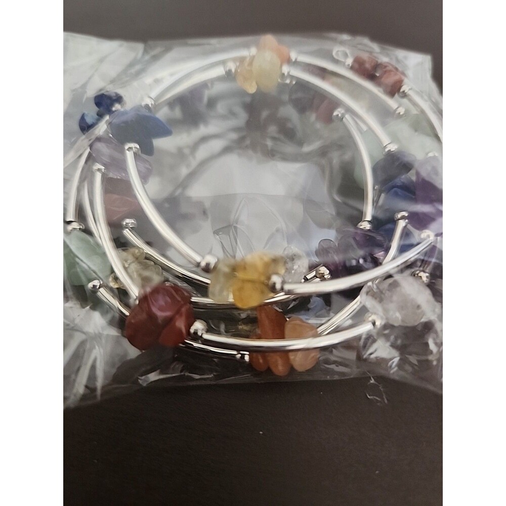 Handcrafted Stone Wrapped Bracelet White or Multi-Color New - Picture 4 of 4